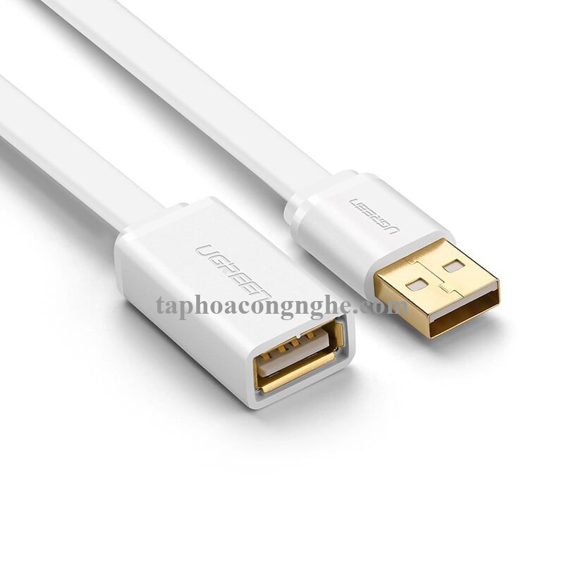 Ugreen 40333 3M màu Trắng Cáp tín hiệu nối dài USB 2.0 lõi thuần đồng dáng dẹt US103 30040333